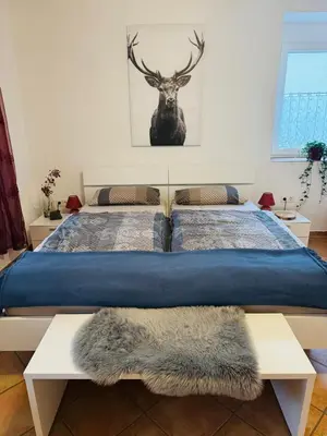 Ein Bett oder Betten in einem Zimmer der Unterkunft Forest Nest Huchenfeld