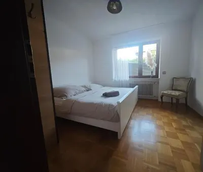 Ein Bett oder Betten in einem Zimmer der Unterkunft Gesamte Unterkunft - Wohlfühloase in Pforzheim Stadtnähe