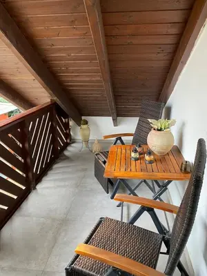 Ein Sitzbereich in der Unterkunft Ferienwohnung Durschang