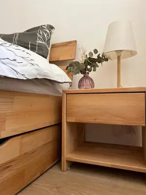 Ein Bett oder Betten in einem Zimmer der Unterkunft Altes Pfarrhaus Amorbach