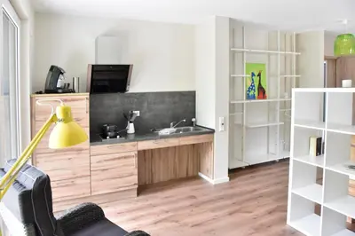Küche/Küchenzeile in der Unterkunft Sonnenscheinhaus Wohnung 1