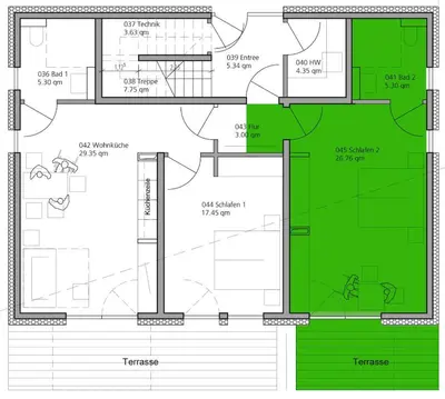 Grundriss der Unterkunft Sonnenscheinhaus Wohnung 3