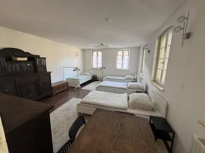 Ein Bett oder Betten in einem Zimmer der Unterkunft Monteurwohnung Lambsheim