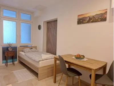 Ein Bett oder Betten in einem Zimmer der Unterkunft Monteurstudio am Wasserturm