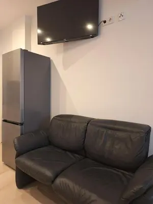 Ein Sitzbereich in der Unterkunft Monteurstudio am Wasserturm