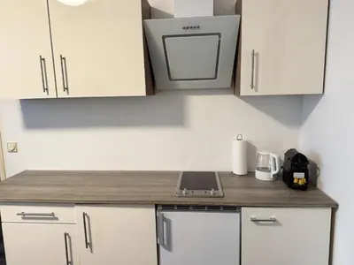 Küche/Küchenzeile in der Unterkunft Zentrale Studio Apartments