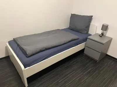 Ein Bett oder Betten in einem Zimmer der Unterkunft Spacious Apartment in Mörfelden-Walldorf
