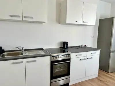 Küche/Küchenzeile in der Unterkunft Monteur- und Ferienapartment Mannheim