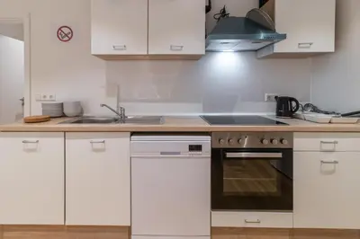Küche/Küchenzeile in der Unterkunft Haus Zehnfreunde