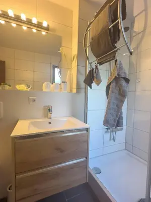 Ein Badezimmer in der Unterkunft Ferienwohnung Obersulm