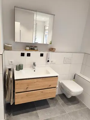 Ein Badezimmer in der Unterkunft Im Grünen