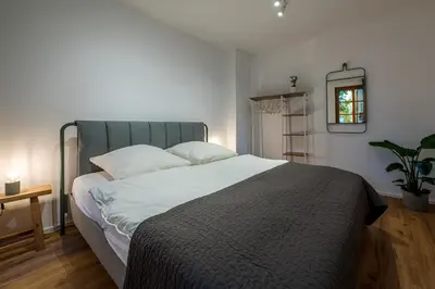 Ein Bett oder Betten in einem Zimmer der Unterkunft Krebiehls Winkelhof