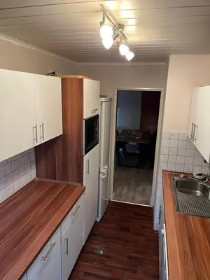 Küche/Küchenzeile in der Unterkunft Apartment am Mainparksee