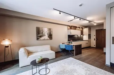 Küche/Küchenzeile in der Unterkunft Dillhof Apartments