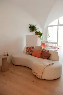 Ein Sitzbereich in der Unterkunft Urlaub in der Glückskoje - 2 SZ, Wintergarten, Haustiere willkommen