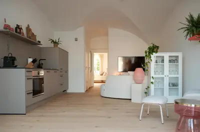 Küche/Küchenzeile in der Unterkunft Urlaub in der Glückskoje - 2 SZ, Wintergarten, Haustiere willkommen