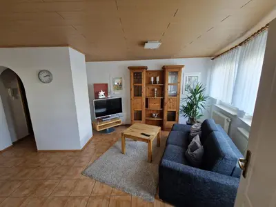 Ein Sitzbereich in der Unterkunft Gemütliche und gepflegte Ferienwohnung in Bad Wimpfen
