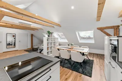 Küche/Küchenzeile in der Unterkunft TOP Apartments - Modernes Appartement im Stadtzentrum - Klima - Netflix