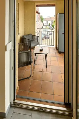 Ein Balkon oder eine Terrasse in der Unterkunft Wohlfühlnest St Leon Rot Aufzug Klima Balkon