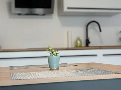 Küche/Küchenzeile in der Unterkunft Appartement Waldruhe