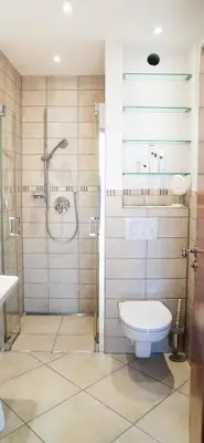 Ein Badezimmer in der Unterkunft Trommglück