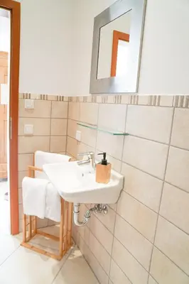 Ein Badezimmer in der Unterkunft Trommglück