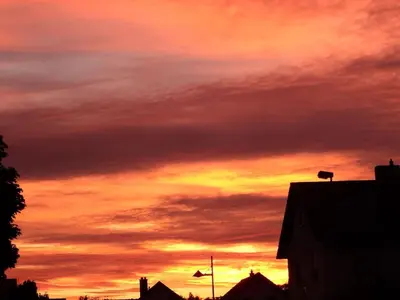 Blick auf den Sonnenuntergang/Sonnenaufgang von des Ferienhauses aus oder aus der Nähe