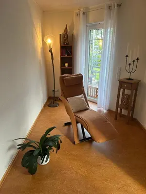 Ein Sitzbereich in der Unterkunft Ferienwohnung Riva
