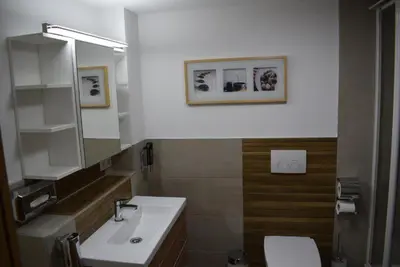 Ein Badezimmer in der Unterkunft Gästehaus Schöne Aussicht