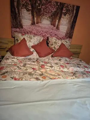 Ein Bett oder Betten in einem Zimmer der Unterkunft Ferienwohnung Waldnest
