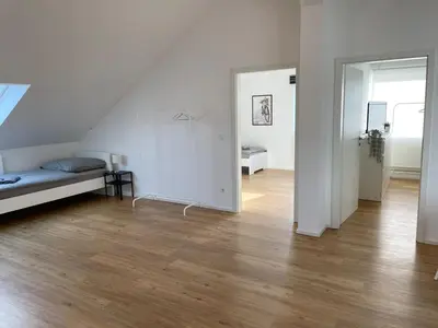 Ein Bett oder Betten in einem Zimmer der Unterkunft Moderne Unterkunft mit 5 Betten in Pfaffenhofen-Baden-Württemberg