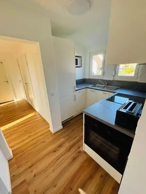 Küche/Küchenzeile in der Unterkunft Schönblick modernes Gästehaus mit Panoramablick