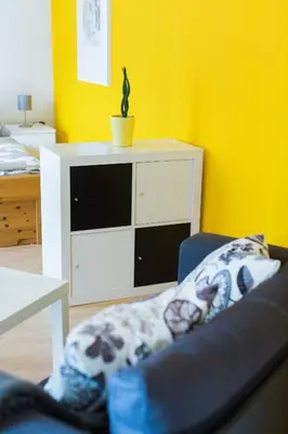 Ein Bett oder Betten in einem Zimmer der Unterkunft Ferienwohnung Spiegelberg