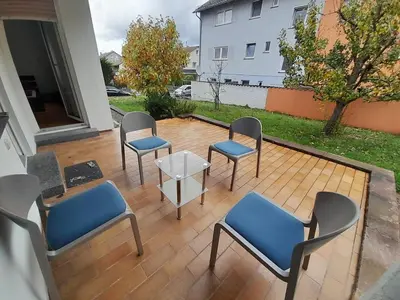Ein Sitzbereich in der Unterkunft Ferienwohnung in Bad Wimpfen