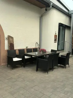 Ein Sitzbereich in der Unterkunft Bioweingut Glaser