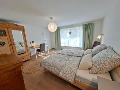Ein Bett oder Betten in einem Zimmer der Unterkunft Ferienwohnung Luise unterhalb der Burg Lindenfels