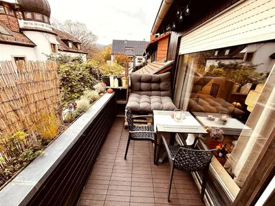 Ein Balkon oder eine Terrasse in der Unterkunft Ferienwohnung zum Woibauer