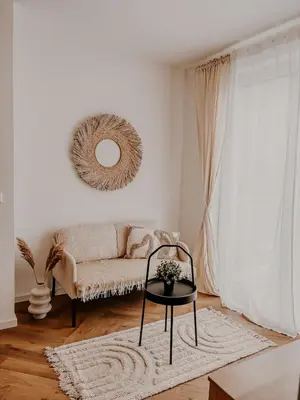 Ein Sitzbereich in der Unterkunft Batu Apartment