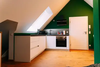 Küche/Küchenzeile in der Unterkunft Evergreen Cozy Apartment im Herzen von Durlach