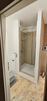 Ein Badezimmer in der Unterkunft Zentralgelegene Wohnung im EG