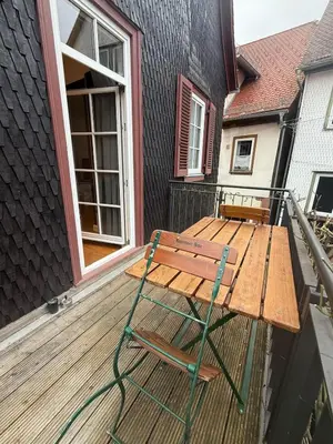 Ein Balkon oder eine Terrasse in der Unterkunft Rosenbalkon