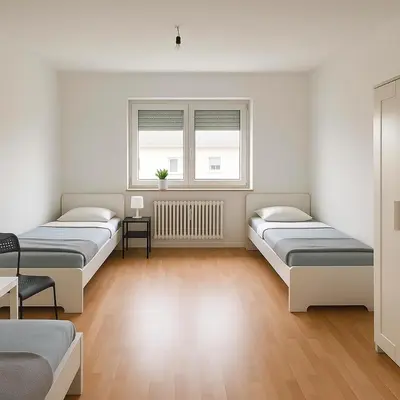 Ein Bett oder Betten in einem Zimmer der Unterkunft Monteur- und Ferienwohnung Bensheim