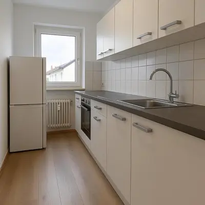 Küche/Küchenzeile in der Unterkunft Monteur- und Ferienwohnung Bensheim