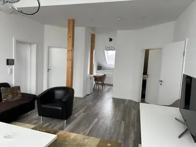 Ein Sitzbereich in der Unterkunft Ferienwohnung Steinberg