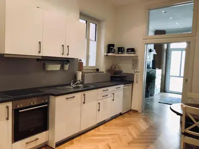 Küche/Küchenzeile in der Unterkunft Ferienwohnung Kotterer - Innenstadt Speyer