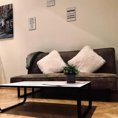 Ein Sitzbereich in der Unterkunft Ferienwohnung Kotterer - Innenstadt Speyer