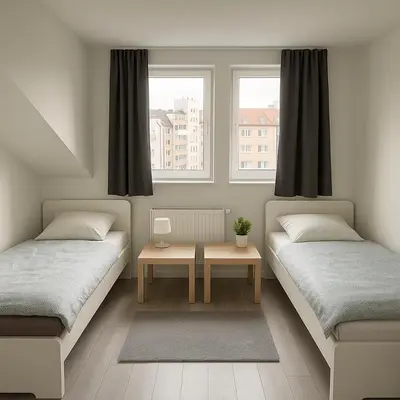 Ein Bett oder Betten in einem Zimmer der Unterkunft Monteur- und Ferienwohnung Maxdorf