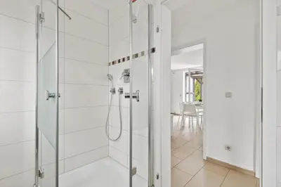 Ein Badezimmer in der Unterkunft GU02 Wohnung mit Terrasse in Griesheim!