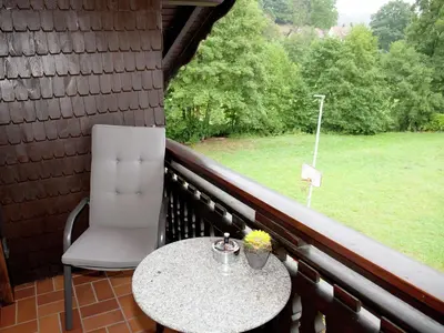 Ein Balkon oder eine Terrasse in der Unterkunft Rückzugsort in Mossautal-Hüttenthal
