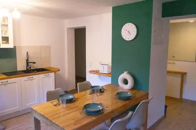 Küche/Küchenzeile in der Unterkunft Ferienwohnung Wasser mit Sauna